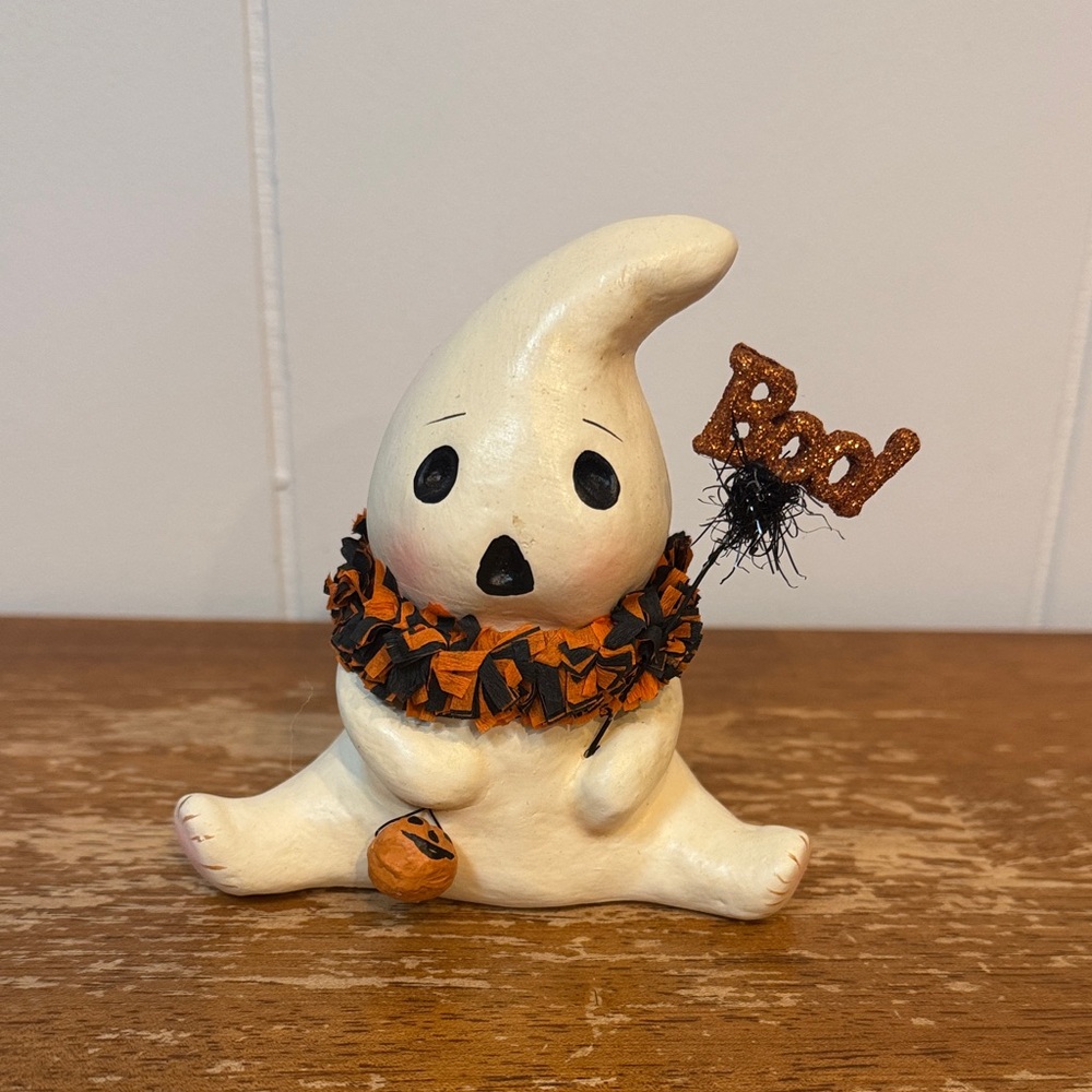 Charming Ghost Toy with Orange and Black Accents